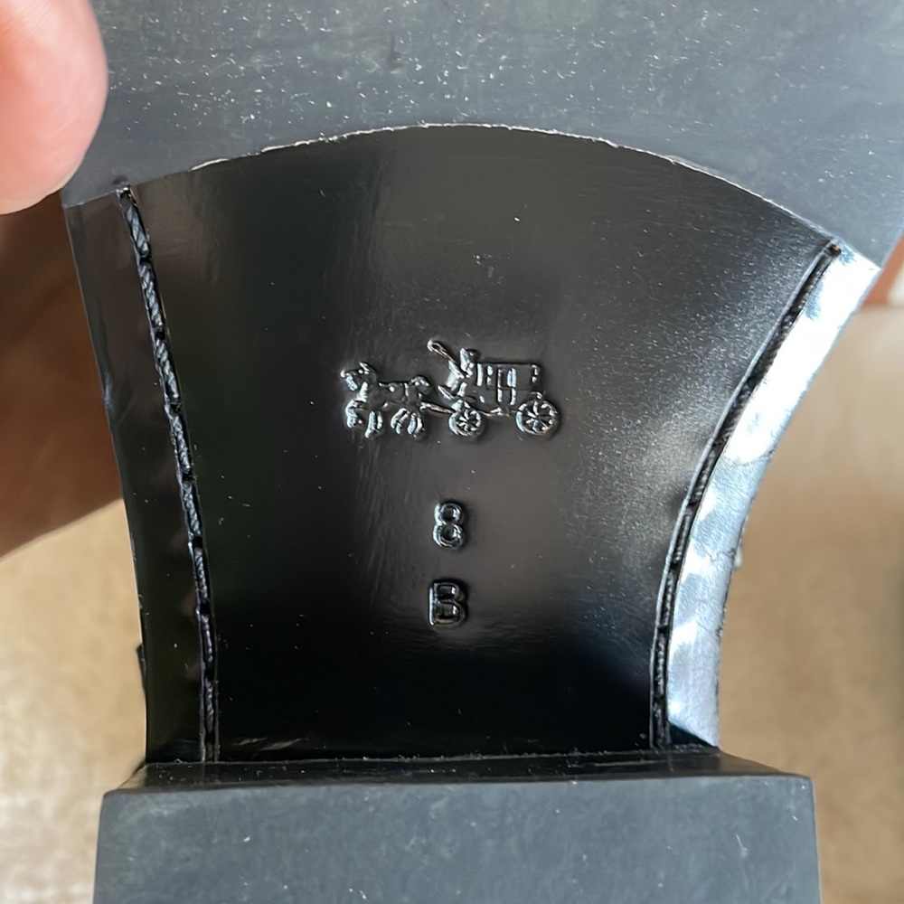 Coach 1941 Black Leather Womens Moto Boot with Shearling 2 inch heel size 8 M. - Picture 10 of 16